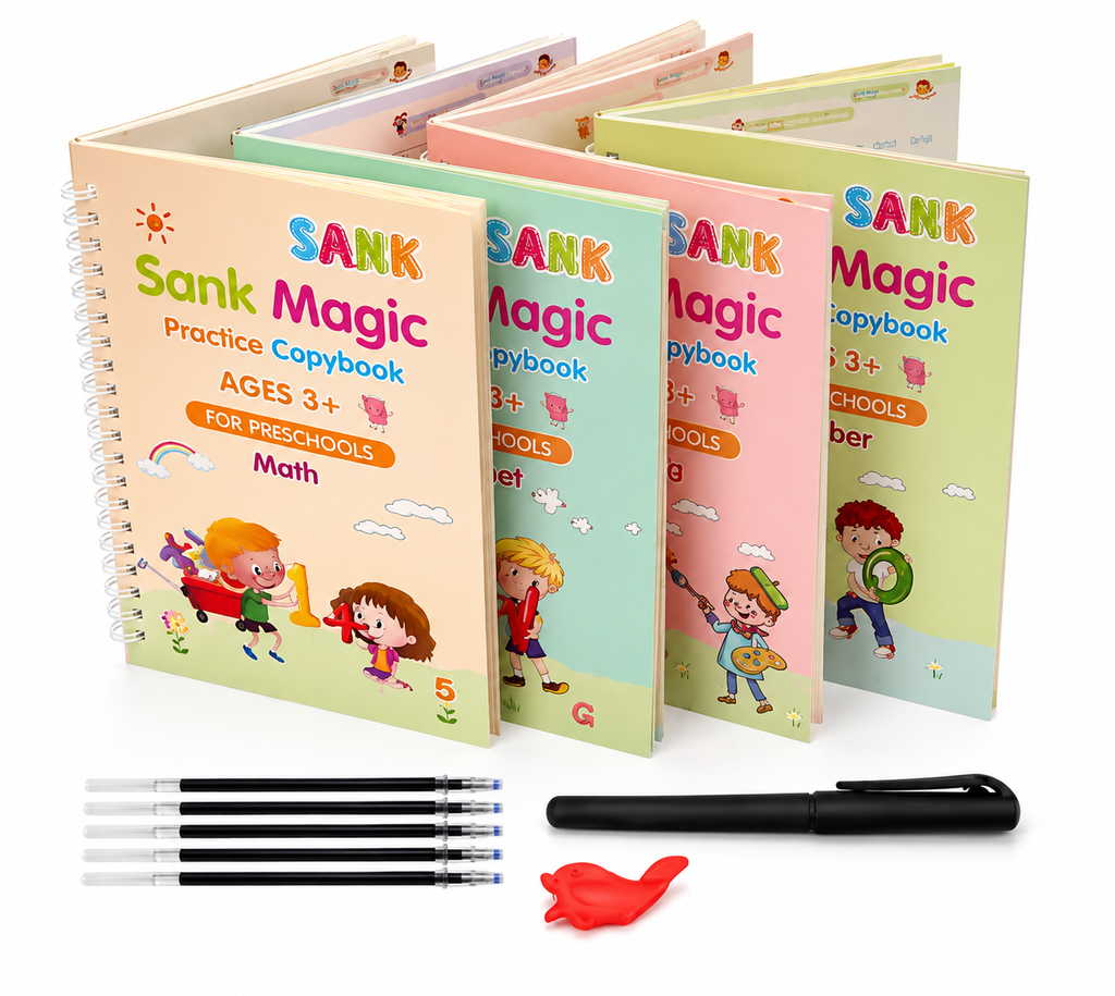 KYNVLO™ Magic Reusable Tracing Workbook Set for Kids | 8 Books Learning Kit (3+ Years)