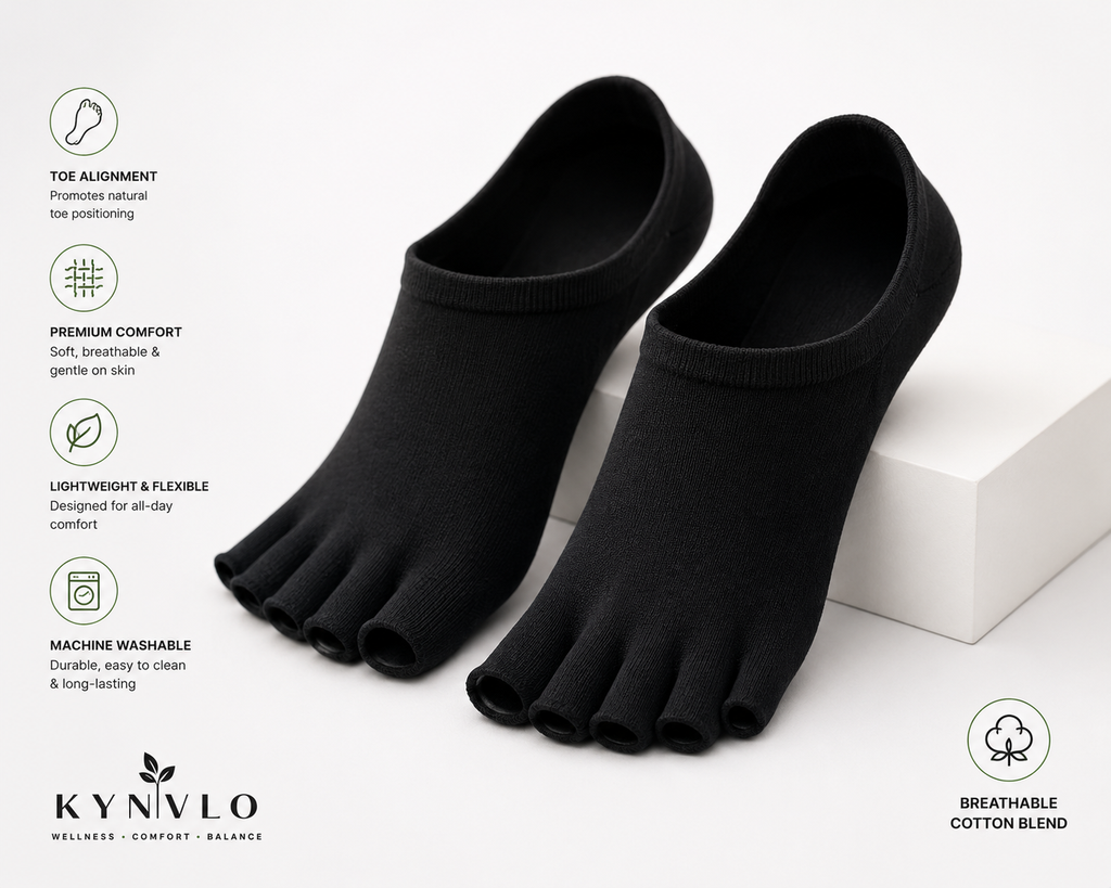 Kynvlo Toe Alignment Socks | 5 Toe Separator, Men & Women