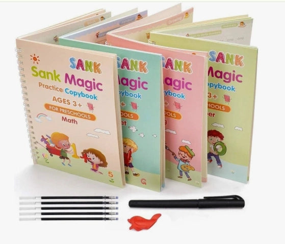 KYNVLO™ Magic Reusable Tracing Workbook Set for Kids | 8 Books Learning Kit (3+ Years)
