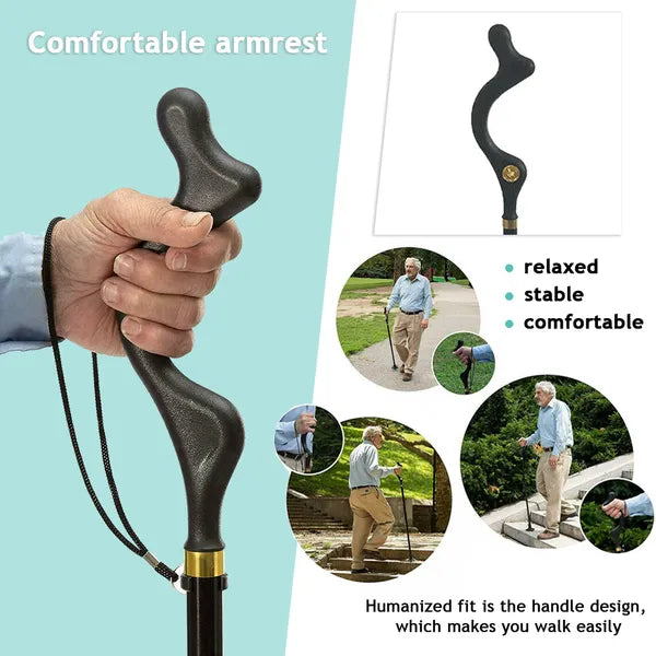 Kynvlo™ Ergonomic Adjustable Posture Cane – Walk Tall & Confident Again New